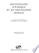 Dictionnaire d'éthique et de philosophie morale