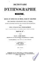Dictionnaire d'ethnographie moderne