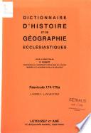 Dictionnaire d'histoire et de géographie ecclésiastiques