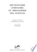 Dictionnaire d'histoire et philosophie des sciences