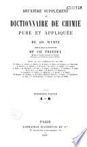 Dictionnaire de chimie pure et appliquée