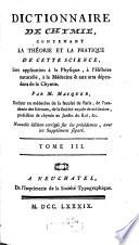 Dictionnaire De Chymie