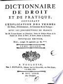 Dictionnaire de droit et de pratique