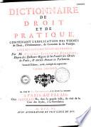 Dictionnaire de droit et de pratique...