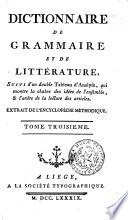 Dictionnaire de grammaire et de littérature ...