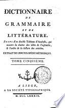 Dictionnaire de grammaire et de littérature ...