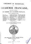 Dictionnaire De l'Académie Françoise
