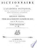 Dictionnaire de l'Académie Françoise. Nouvelle édition, augmentée d'un supplément, etc