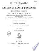 Dictionnaire de l'ancienne langue française et de tous ses dialectes du IXe au XVe siècle
