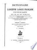 Dictionnaire de l'ancienne langue française, et de tous ses dialectes du IXe au XVe siècle