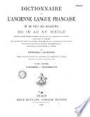 Dictionnaire de l'ancienne langue française et de tous ses dialectes du IXe au XVe siècle
