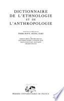 Dictionnaire de l'ethnologie et de l'anthropologie