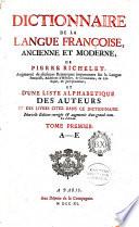 Dictionnaire de la langue françoise, ancienne et moderne