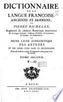 Dictionnaire de la langue françoise ancienne et moderne