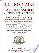 Dictionnaire de la langue françoise, ancienne et moderne