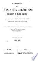 Dictionnaire de la législation algérienne