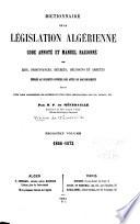 Dictionnaire de la législation algérienne