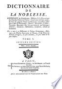 Dictionnaire de la noblesse ... de France