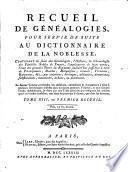 Dictionnaire de la noblesse ... de France