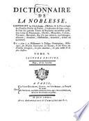 Dictionnaire De La Noblesse