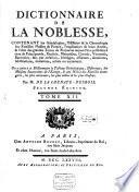 Dictionnaire De La Noblesse