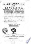 Dictionnaire de la noblesse