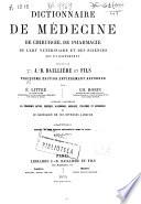 Dictionnaire de médecine, de chirurgie, de pharmacie, de l'art vétérinaire et des sciences qui s'y rapportent