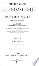 Dictionnaire de pédagogie et d'instruction primaire