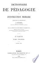 Dictionnaire de pédagogie et d'instruction primaire