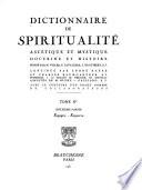 Dictionnaire de spiritualité: pt. 1. Eadmer-Escobar