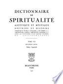 Dictionnaire de spiritualité: pt. 1. Haakman-Hypocrisie