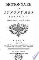 DICTIONNAIRE DE SYNONYMES FRANÇOIS