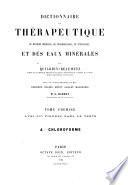 Dictionnaire de thérapeutique, de matière médicale, de pharmacologie, de toxicologie et des eaux minérales