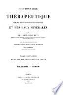 Dictionnaire de thérapeutique, de matière médicale, de pharmacologie, de toxocologie et des eaux minérales
