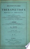 Dictionnaire de thérapeutique médicale et chirurgicale, etc