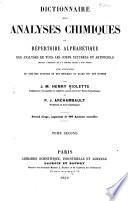 Dictionnaire des analyses chimiques