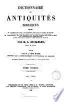 Dictionnaire des antiquités bibliques