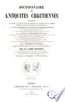 Dictionnaire des antiquités chrétiennes
