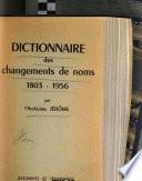 Dictionnaire des changements de noms