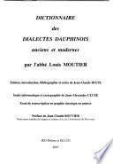 Dictionnaire des dialectes dauphinois anciens et modernes