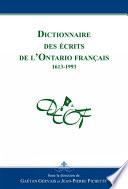 Dictionnaire des écrits de l'Ontario français