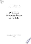 Dictionnaire des écrivains bretons du XXe siècle