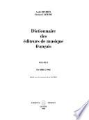 Dictionnaire des éditeurs de musique français: De 1820 à 1914