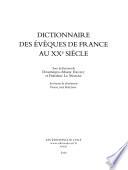 Dictionnaire des évêques de France au XXe siècle