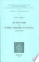 Dictionnaire des femmes libraires en France, 1470-1870
