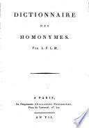 Dictionnaire des homonymes