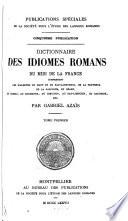 Dictionnaire des idiomes romanes du Midi de la France