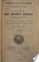 Dictionnaire des idiomes Romans du midi de la France0