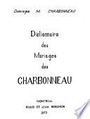 Dictionnaire des mariages des Charbonneau