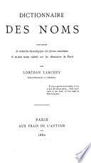 Dictionnaire des noms ...